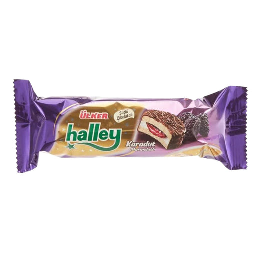 Ulker Halley Mini Chocolate Coated Black Mulberry Biscuit 74gr