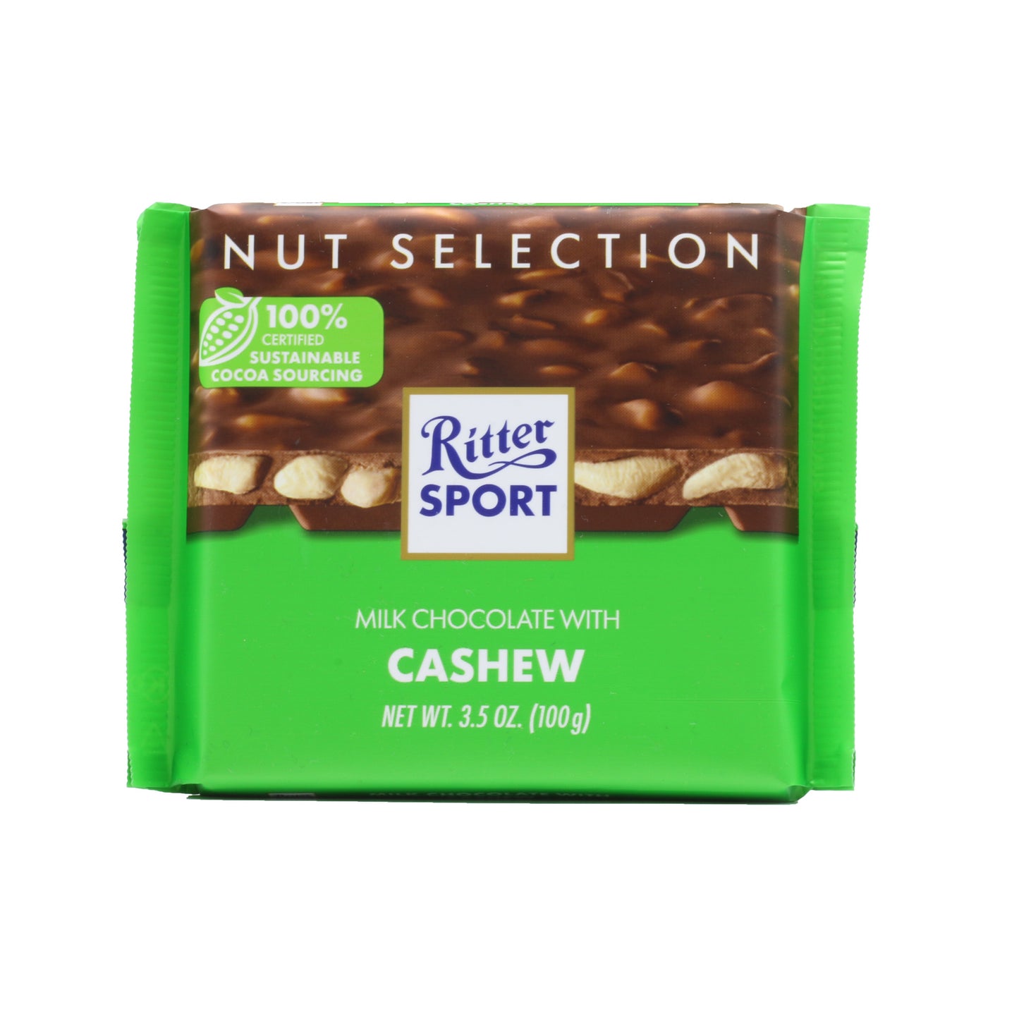 !Ritter Sport Whole Cashews In Milk Chocolate 100 Gr