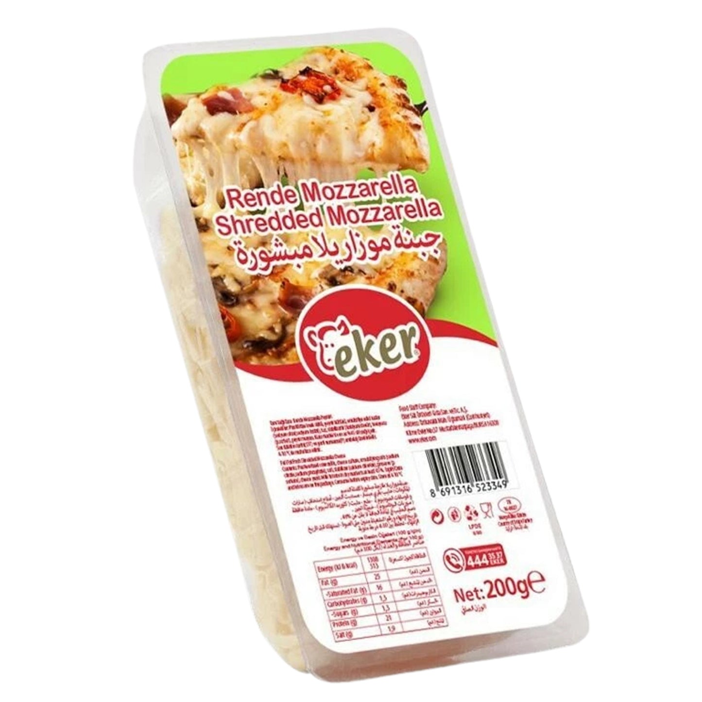 Eker Shredded Mozzarella 200 g