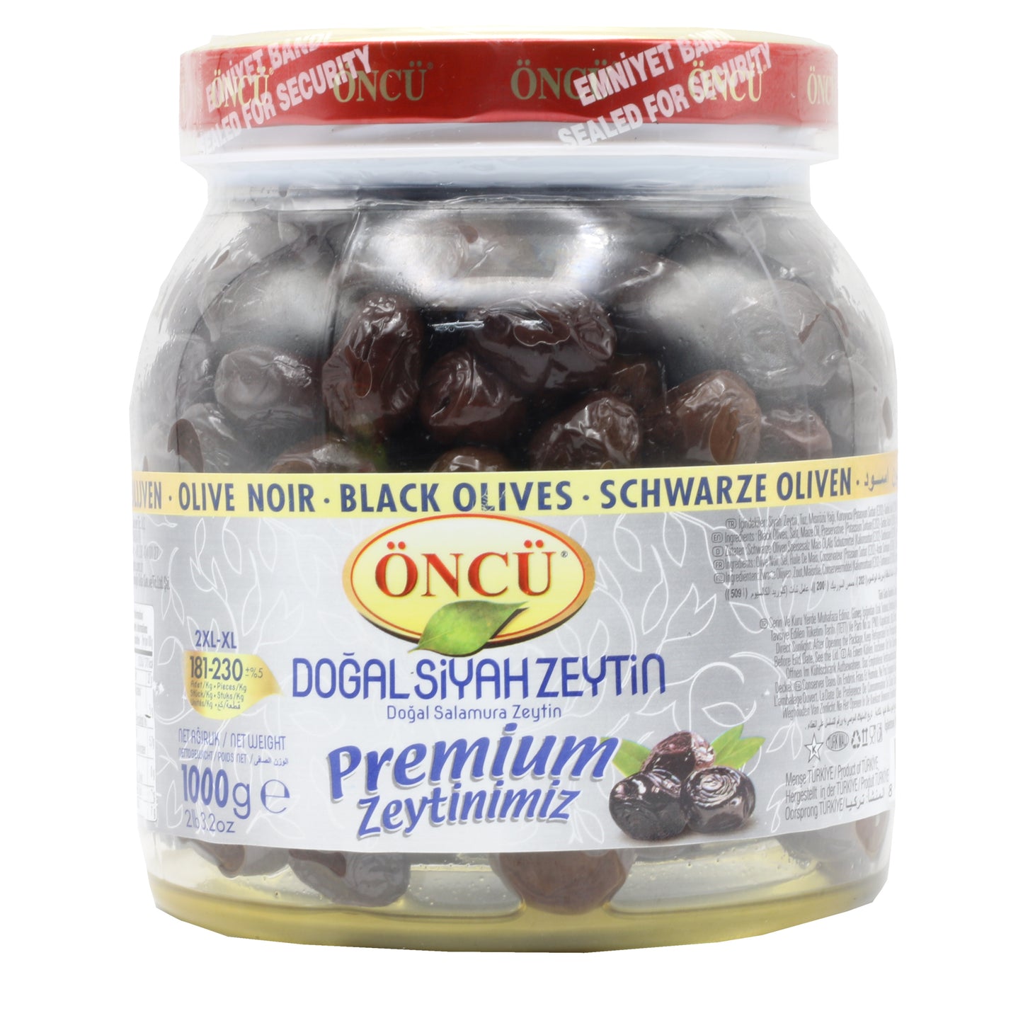 Oncu Natural Black Olives Premium 2XL-XL