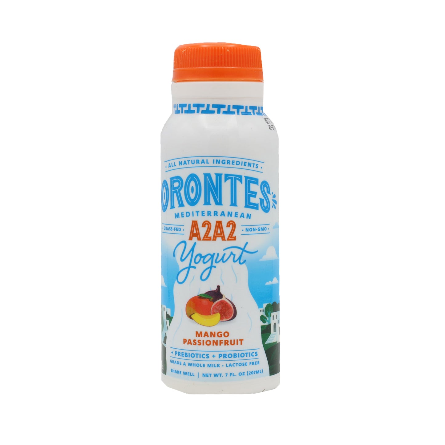 Orontes Mediterranean Yogurt A2A2 Mango Passionfruit Drinkable 7 Fl Oz (207 Ml)