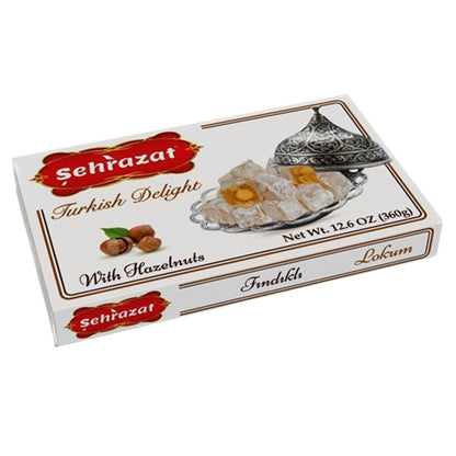 Sehrazat Turkish Delight W Hazelnut 12.6 oz (360g)