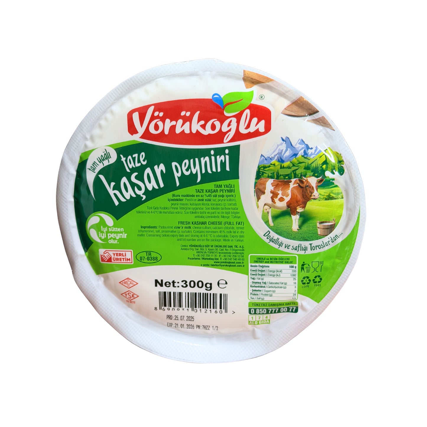 Yorukoglu Kashkaval Cheese 300 gr