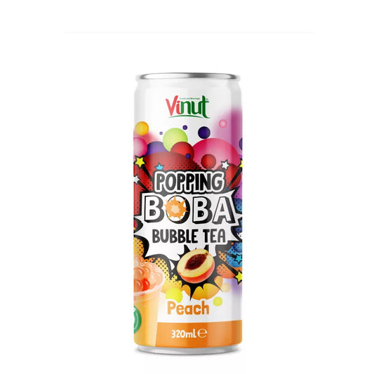 Vinut Popping Boba Bubble Tea Peach 320 ml